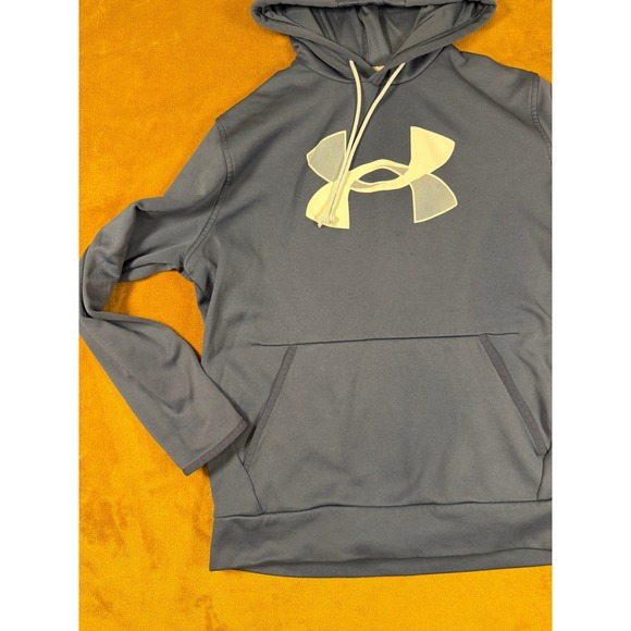 Under Armour Mens ColdGear Loose Fit Hoodie Charcoal Grey Large Pullover Fleece - Picture 3 of 10